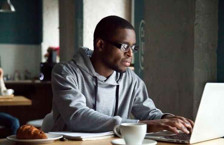 Man working on laptop