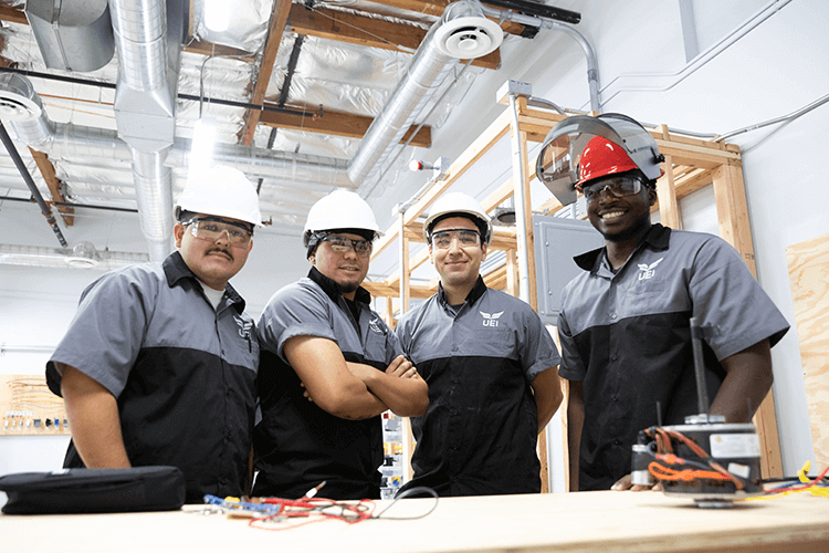 UEI college electrician training program students